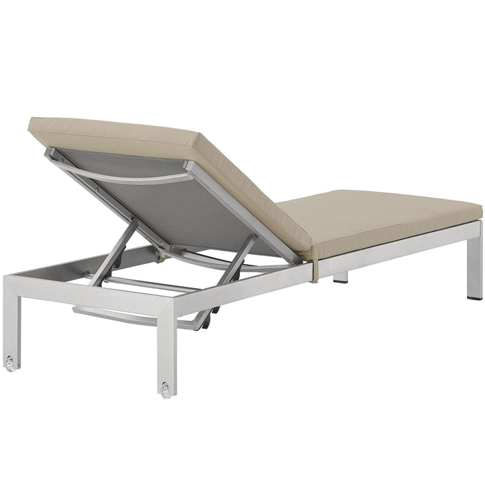 Shore Outdoor Patio Aluminum Chaise with Cushions