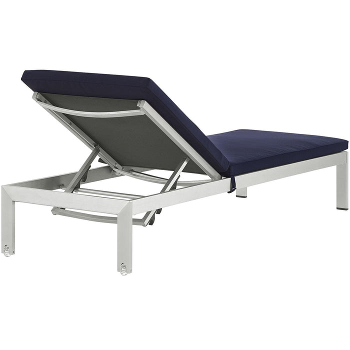 Shore Outdoor Patio Aluminum Chaise with Cushions