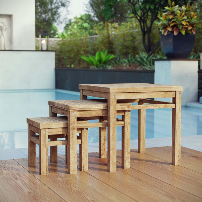 Marina Outdoor Patio Teak Nesting Table