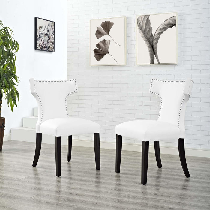 Curve Dining Side Chair Vinyl Set of 2