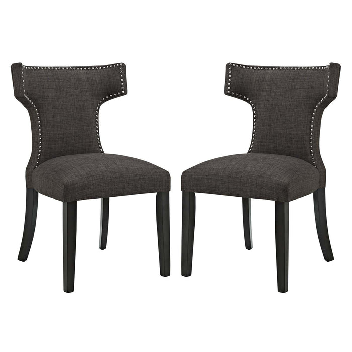 Curve Dining Side Chair Fabric Set of 2