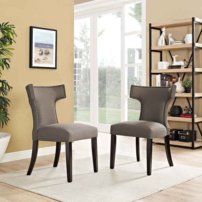 Curve Dining Side Chair Fabric Set of 2