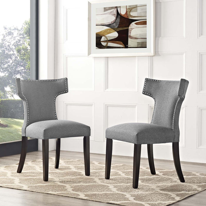 Curve Dining Side Chair Fabric Set of 2