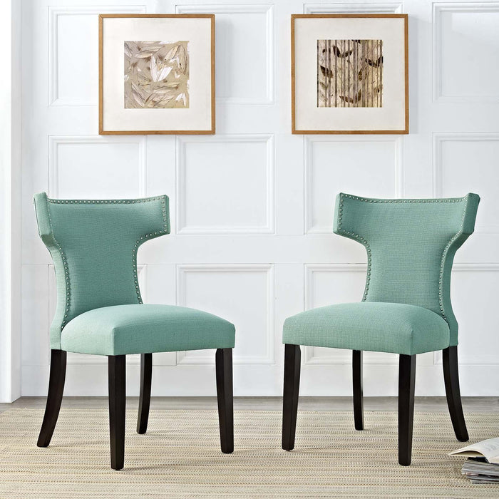 Curve Dining Side Chair Fabric Set of 2