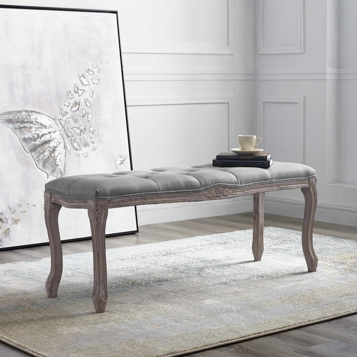 Regal Vintage French Upholstered Fabric Bench