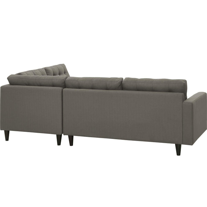 Empress 2 Piece Upholstered Fabric Right Facing Bumper Sectional