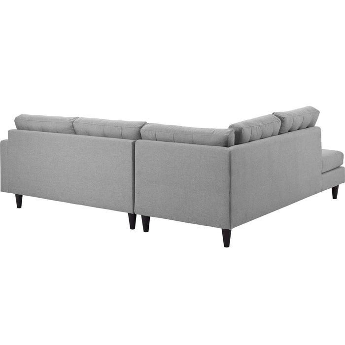 Empress 2 Piece Upholstered Fabric Left Facing Bumper Sectional