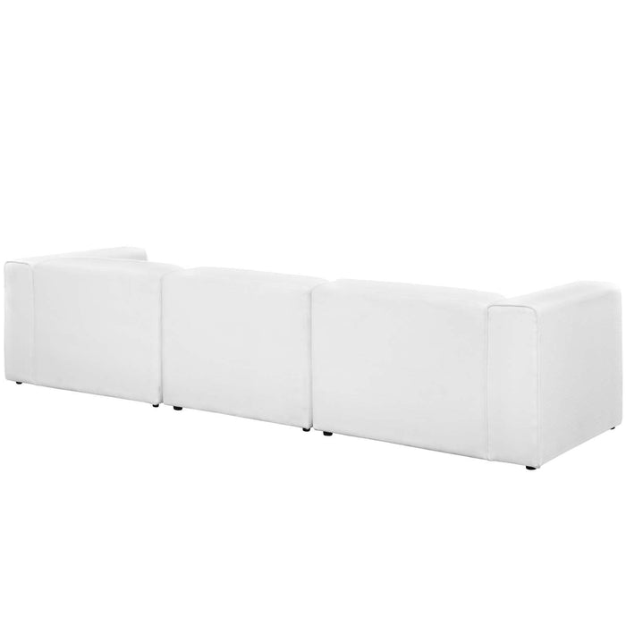 Mingle 3 Piece Upholstered Fabric Sectional Sofa Set