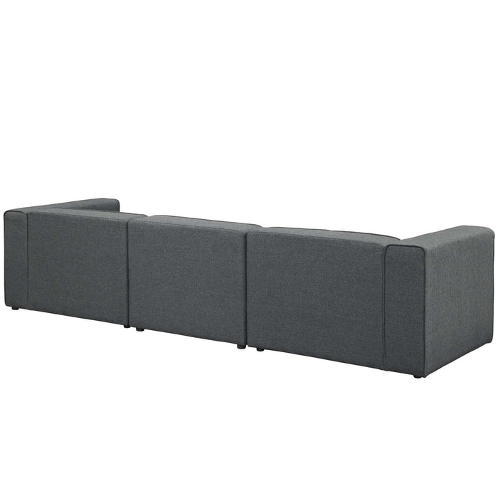 Mingle 4 Piece Upholstered Fabric Sectional Sofa Set