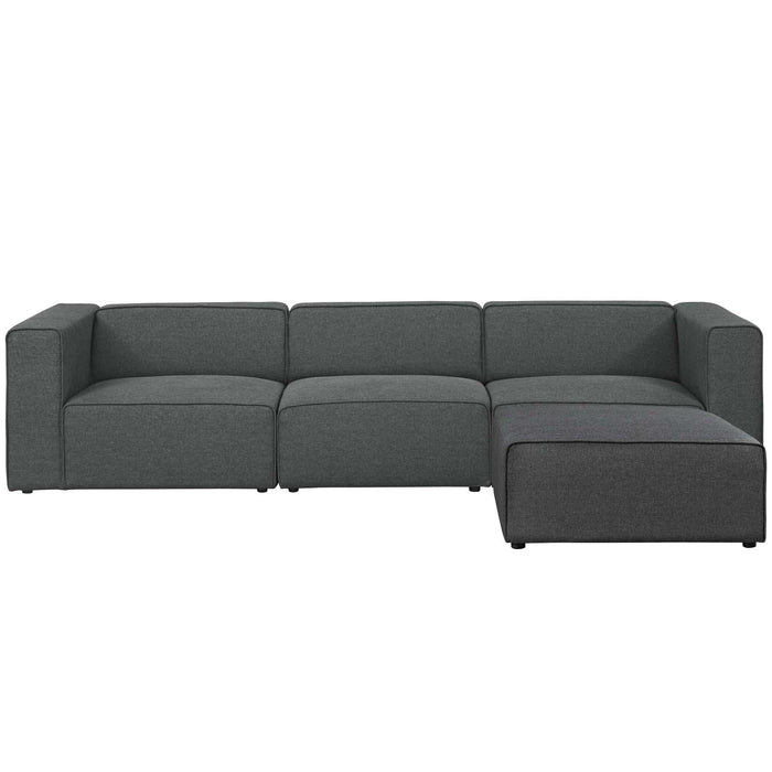 Mingle 4 Piece Upholstered Fabric Sectional Sofa Set