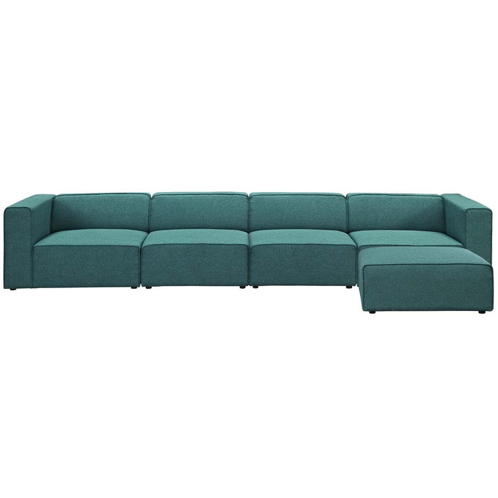 Mingle 5 Piece Upholstered Fabric Sectional Sofa Set