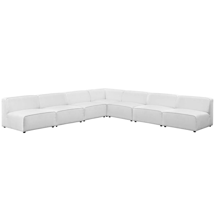 Mingle 7 Piece Upholstered Fabric Sectional Sofa Set