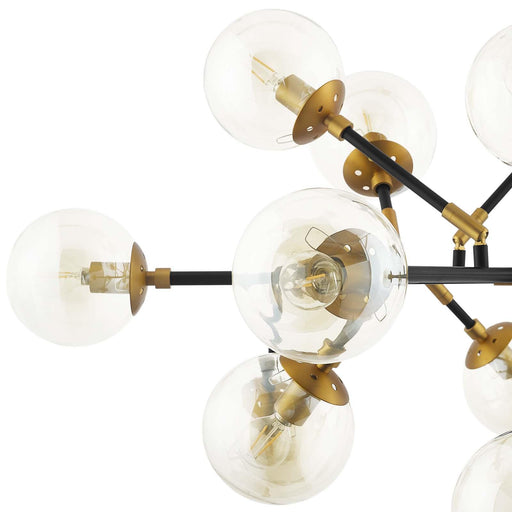 sparkle-amber-glass-and-antique-brass-18-light-mid-century-pendant-chandelier