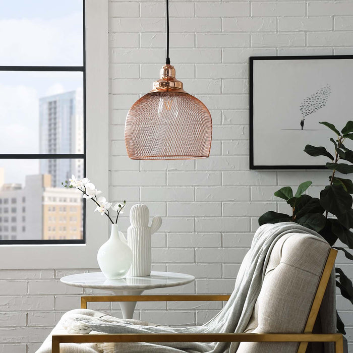 Glimmer Half-Sphere Rose Gold Pendant Light