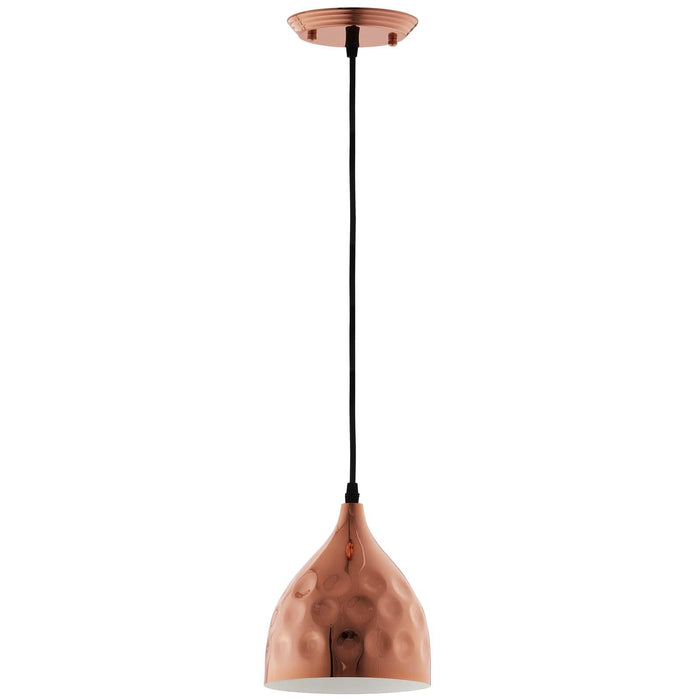 Dimple 6.5" Bell-Shaped Rose Gold Pendant Light image