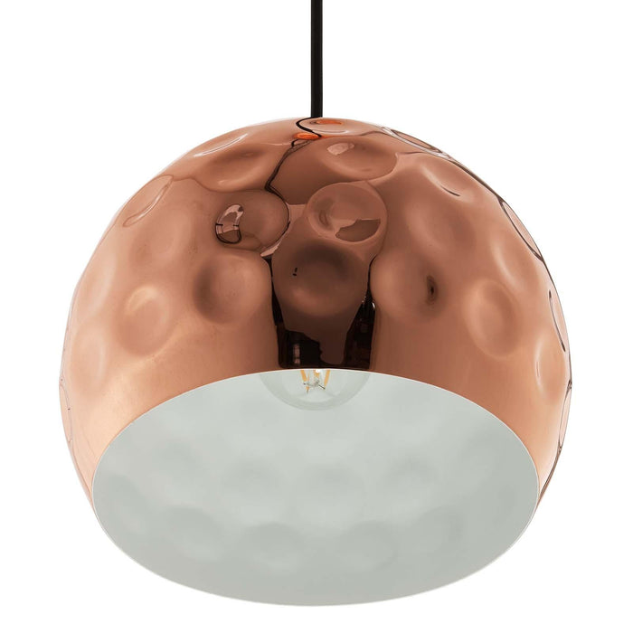 Dimple 10" Half-Sphere Rose Gold Pendant Light