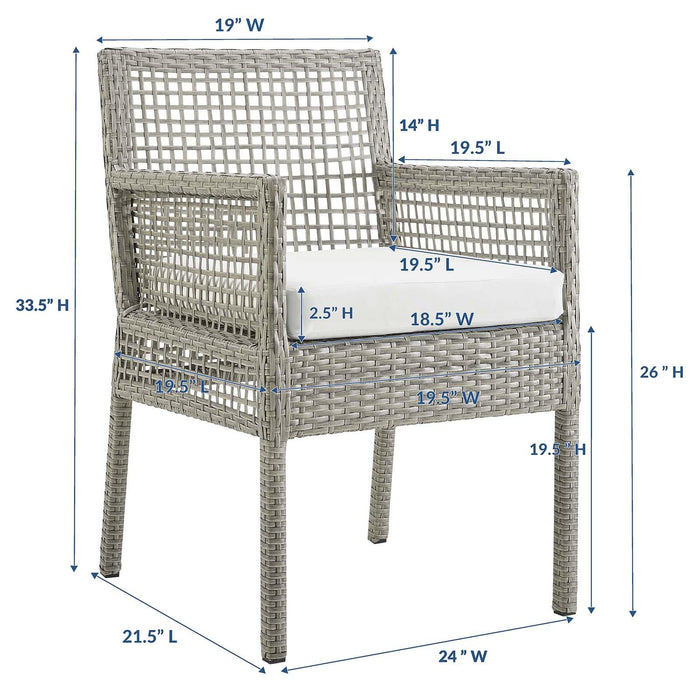 Aura Outdoor Patio Wicker Rattan Dining Armchair