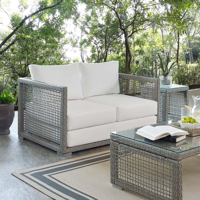 Aura Outdoor Patio Wicker Rattan Loveseat