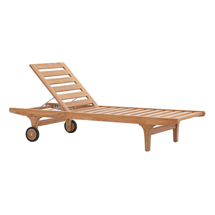 Saratoga Outdoor Patio Teak Chaise Lounge