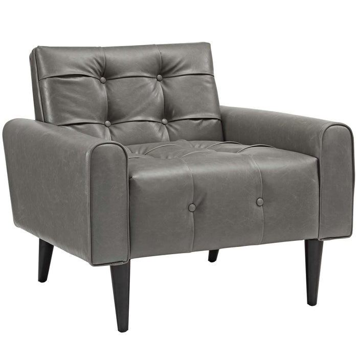 Delve 2 Piece Upholstered Vinyl Sofa and Armchair Set