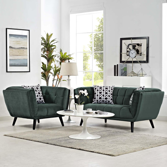 Bestow 2 Piece Performance Velvet Loveseat and Armchair Set