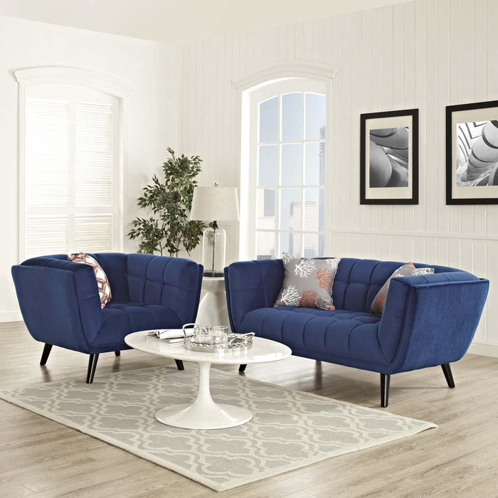 Bestow 2 Piece Performance Velvet Loveseat and Armchair Set