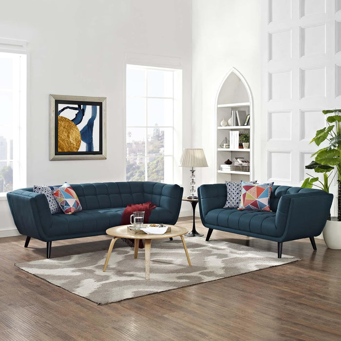 Bestow 2 Piece Upholstered Fabric Sofa and Loveseat Set