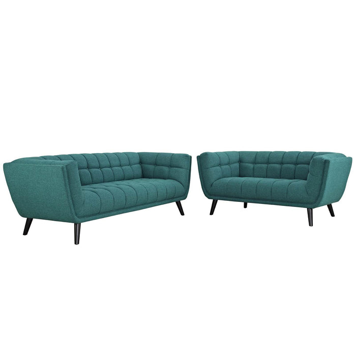 Bestow 2 Piece Upholstered Fabric Sofa and Loveseat Set