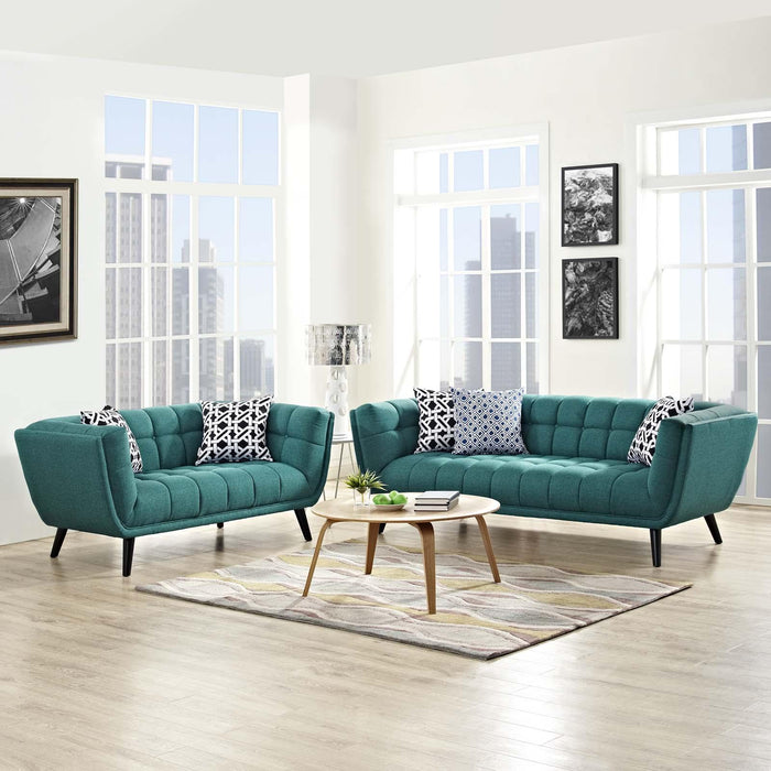 Bestow 2 Piece Upholstered Fabric Sofa and Loveseat Set