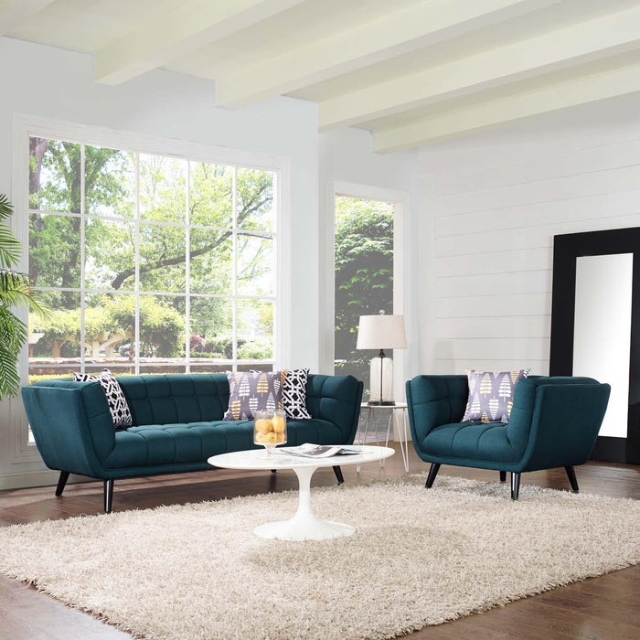 Bestow 2 Piece Upholstered Fabric Sofa and Armchair Set