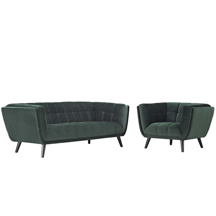 Bestow 2 Piece Performance Velvet Sofa and Armchair Set image