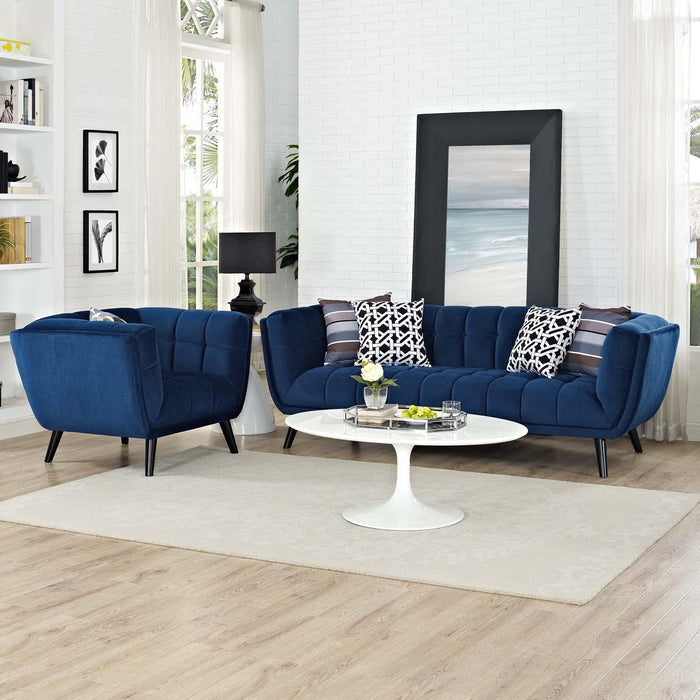 Bestow 2 Piece Performance Velvet Sofa and Armchair Set