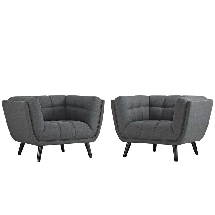 Bestow 2 Piece Upholstered Fabric Armchair Set