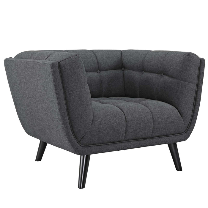 Bestow 3 Piece Upholstered Fabric Sofa Loveseat and Armchair Set