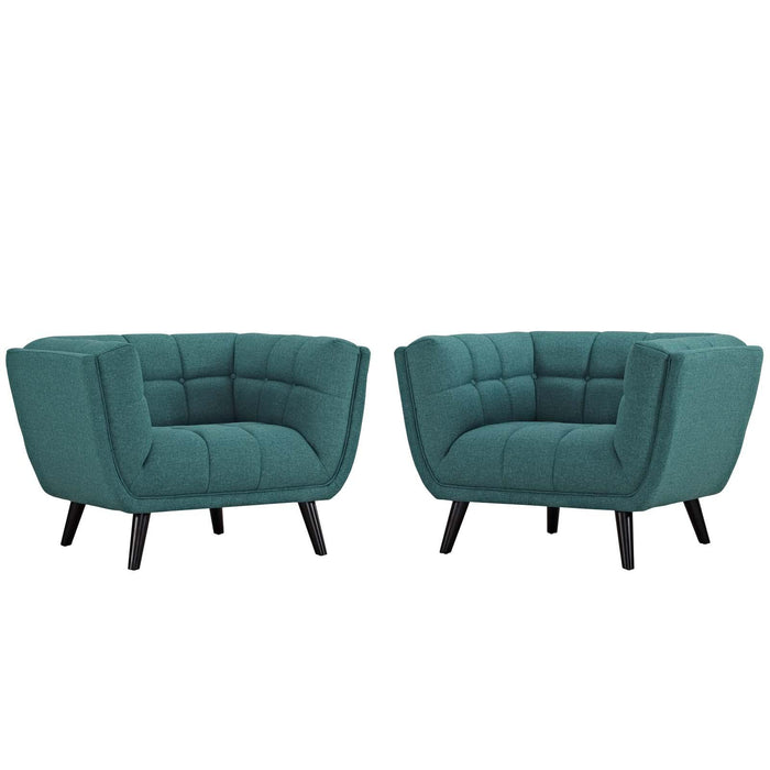 Bestow 2 Piece Upholstered Fabric Armchair Set