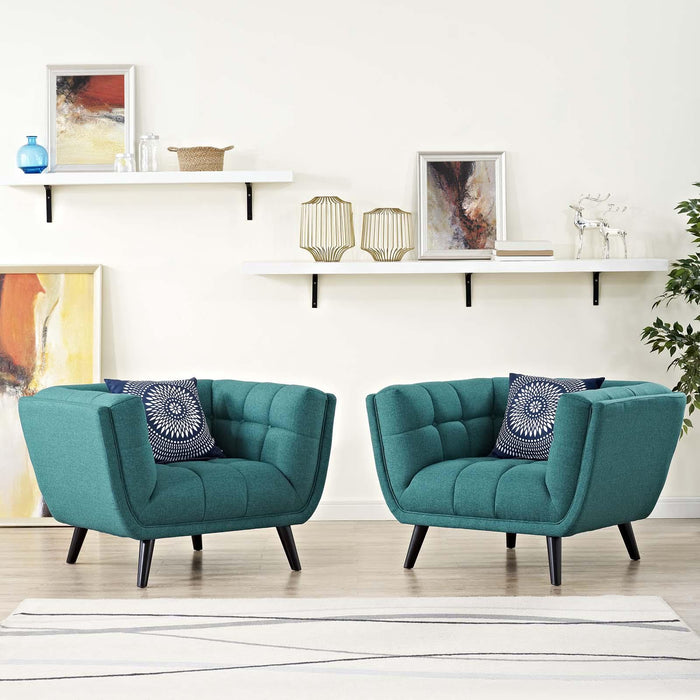 Bestow 2 Piece Upholstered Fabric Armchair Set