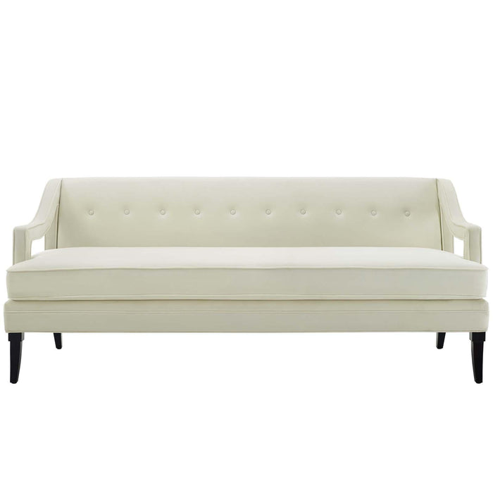 Concur Button Tufted Performance Velvet Sofa