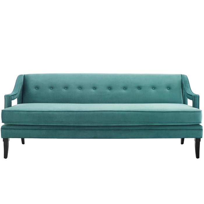 Concur Button Tufted Performance Velvet Sofa