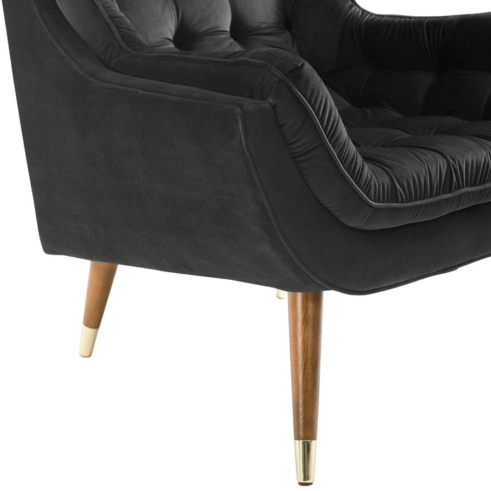 Suggest Button Tufted Performance Velvet Lounge Chair