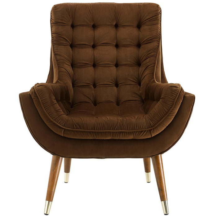 Suggest Button Tufted Performance Velvet Lounge Chair