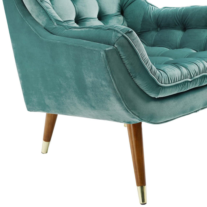 Suggest Button Tufted Performance Velvet Lounge Chair