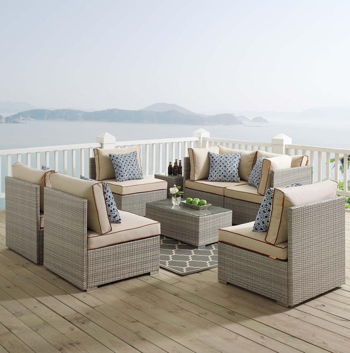 Repose 7 Piece Outdoor Patio Sectional Set