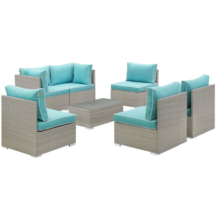 Repose 7 Piece Outdoor Patio Sectional Set