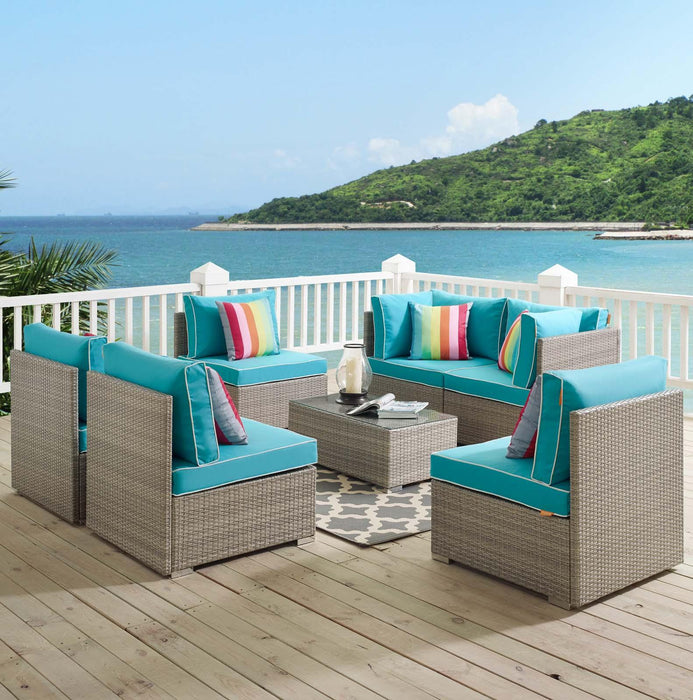 Repose 7 Piece Outdoor Patio Sectional Set