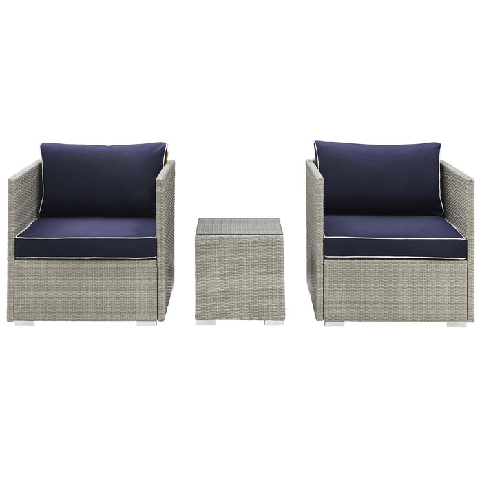 Repose 3 Piece Outdoor Patio Sectional Set