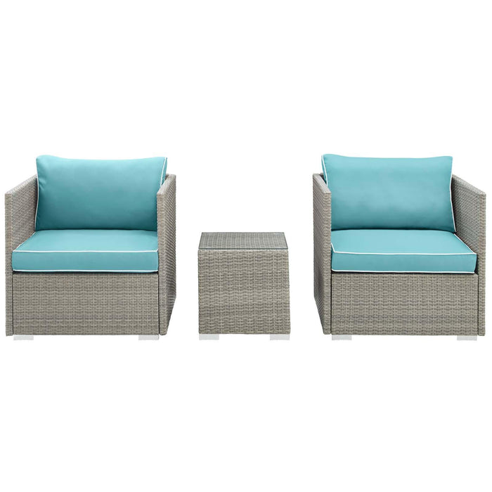 Repose 3 Piece Outdoor Patio Sectional Set