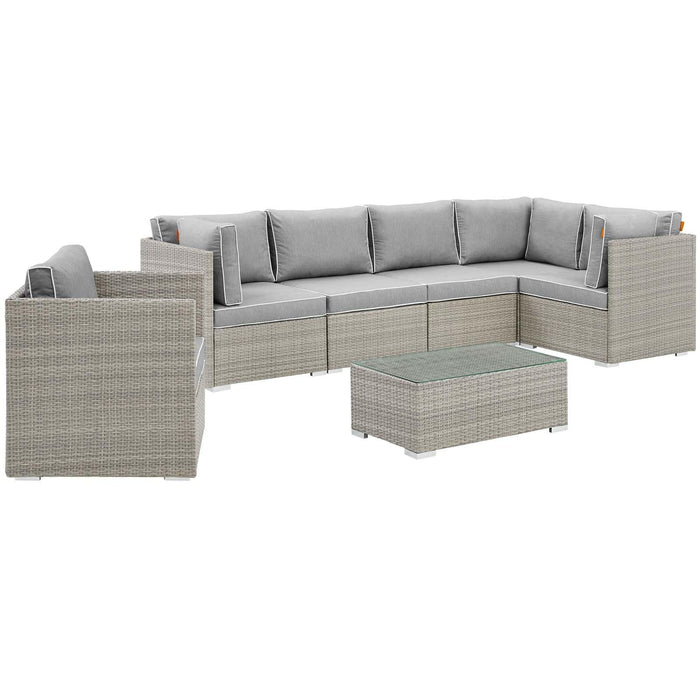 Repose 7 Piece Outdoor Patio Sectional Set