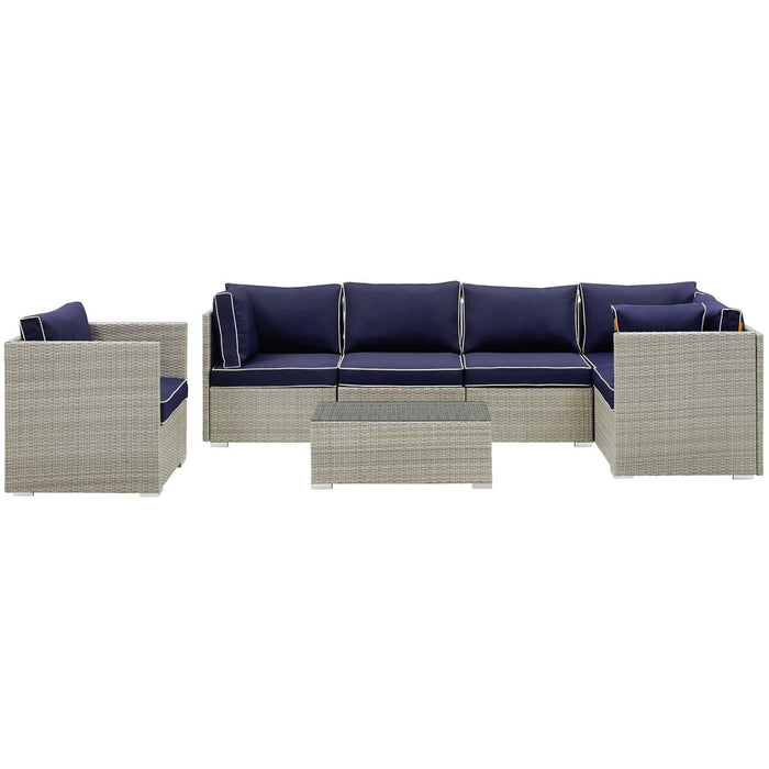 Repose 7 Piece Outdoor Patio Sectional Set