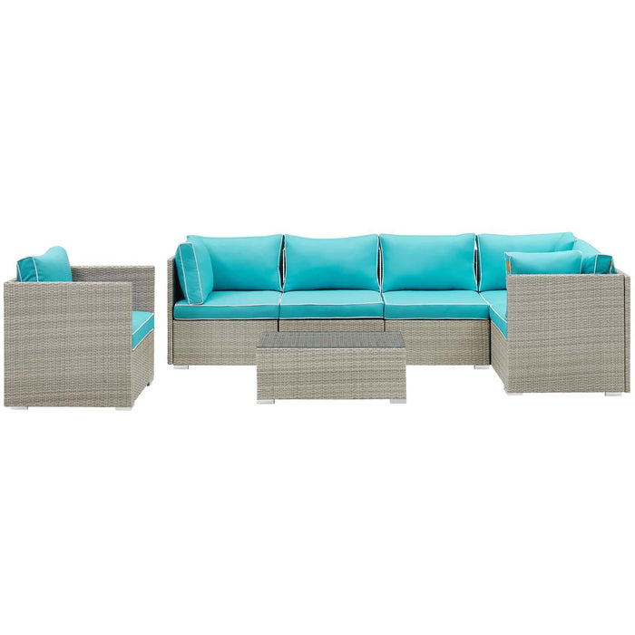 Repose 7 Piece Outdoor Patio Sectional Set