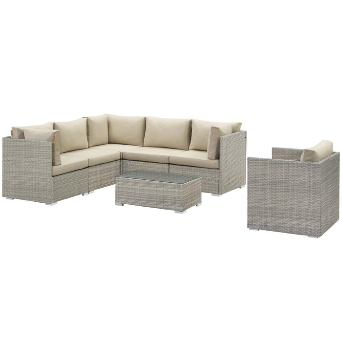 Repose 7 Piece Outdoor Patio Sunbrella� Sectional Set